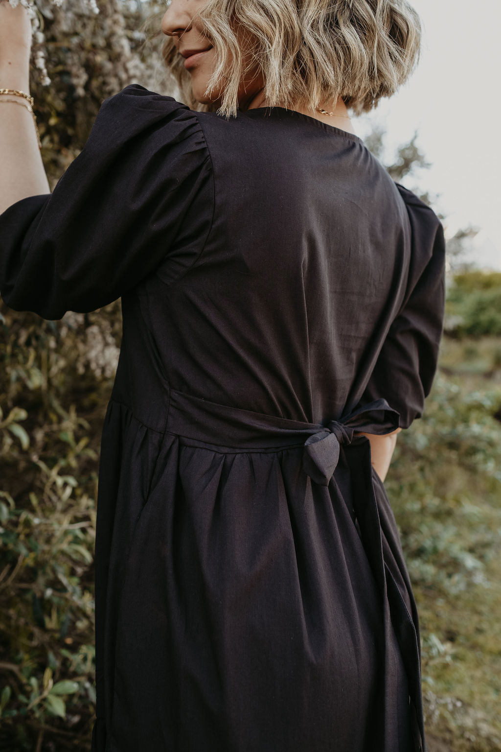 2 Tiered Midi Dress - Poplin