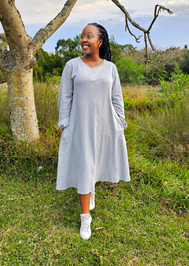 T-shirt Dress - Long Sleeve - 100% Cotton