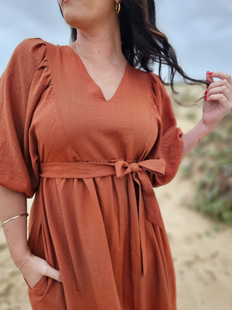 Boho Short Dress - Linen Blend - Offcut Range