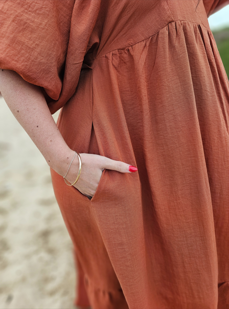 Boho Short Dress - Linen Blend - Offcut Range