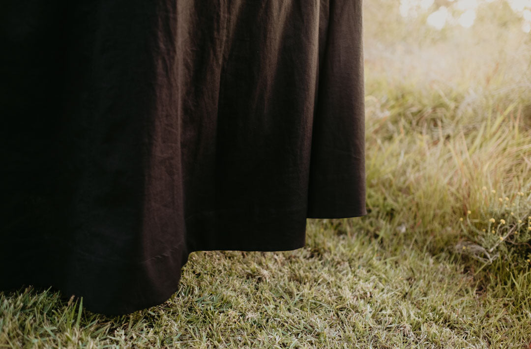 Linen Cotton Long Sleeve Maxi Dress
