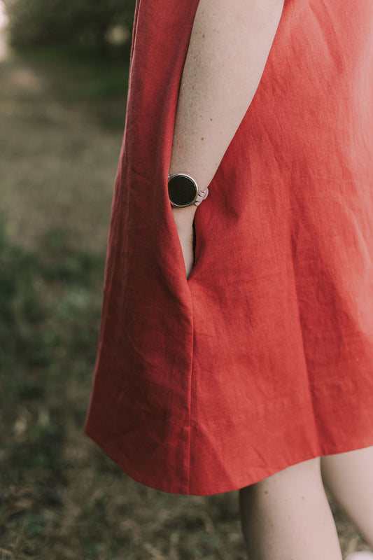 Linen Cotton Knee Length Dress