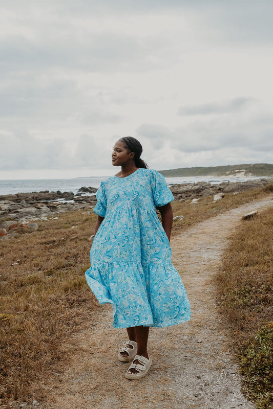 2 Tiered Midi Dress - Poplin