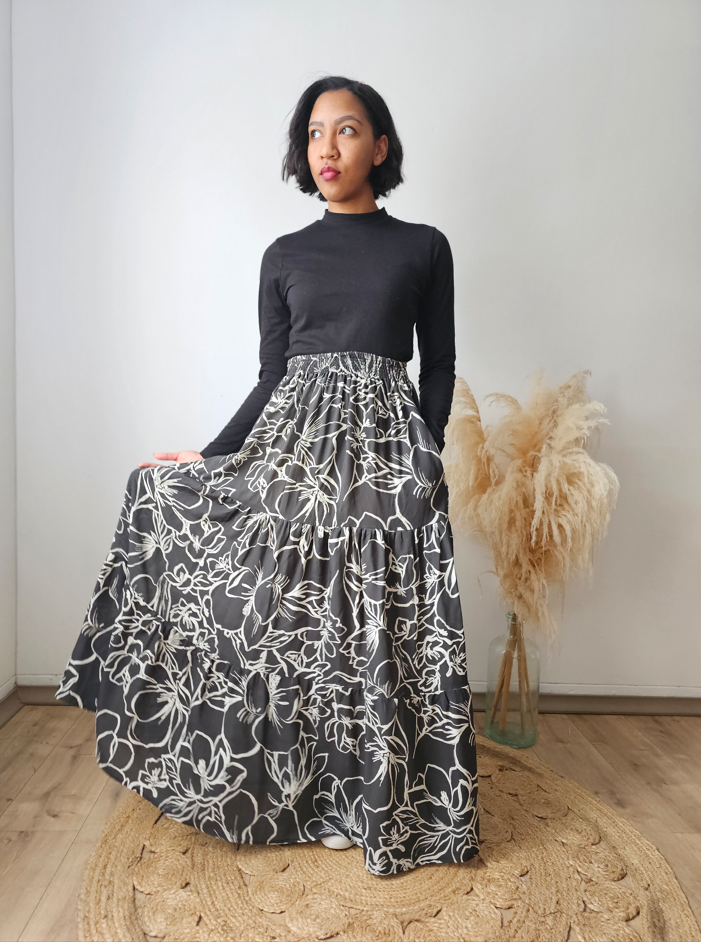 3 Tiered Maxi Skirt - Tencel