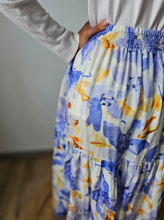 3 Tiered Midi Skirt - Tencel