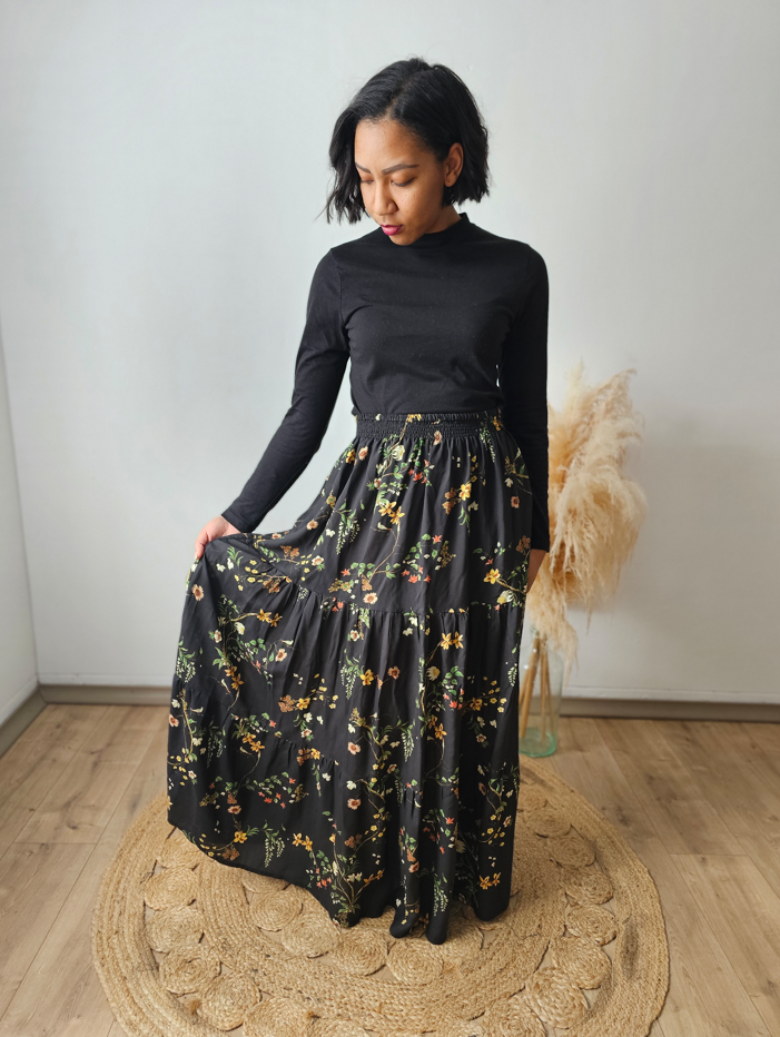 3 Tiered Maxi Skirt - Tencel