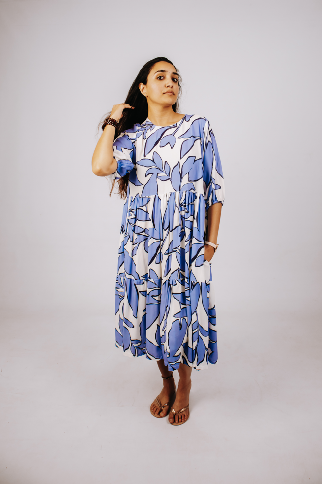 2 Tiered Midi Dress - Ecovero Viscose