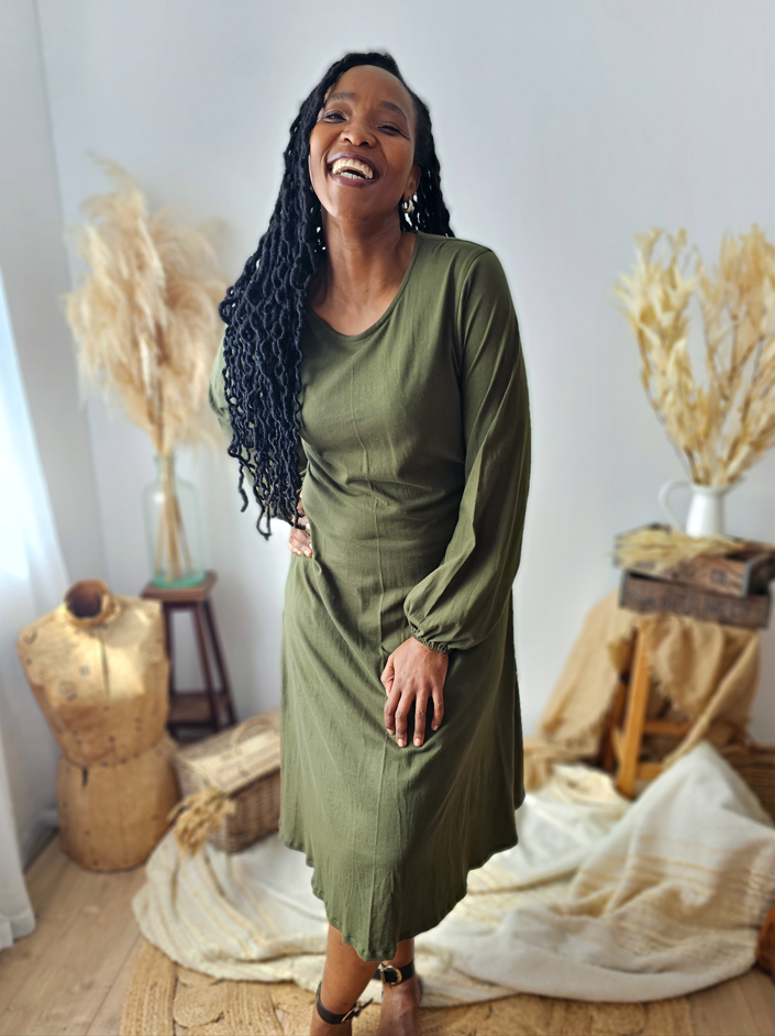 T-shirt Dress - Long Sleeve - 100% Cotton