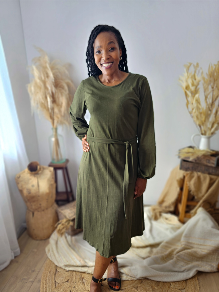 T-shirt Dress - Long Sleeve - 100% Cotton