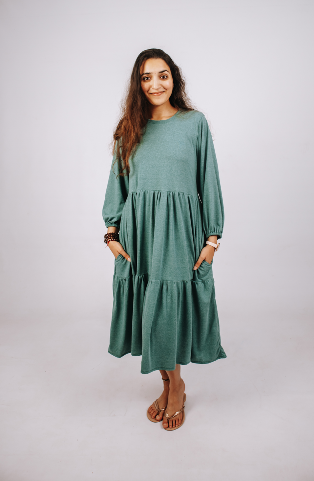 2 Tiered Midi Dress - Built-in Side Straps - Recycled Plastic