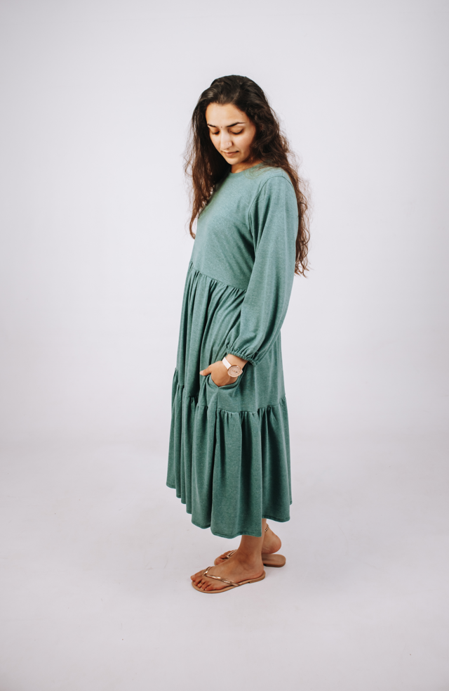 2 Tiered Midi Dress - Built-in Side Straps - Recycled Plastic