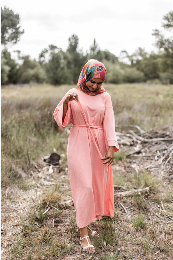 Pink long sleeve t shirt dress hot sale