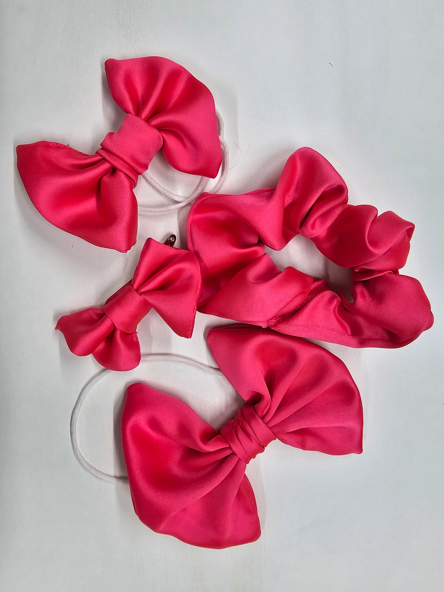 Hair scrunchies and bows using Brie offcuts