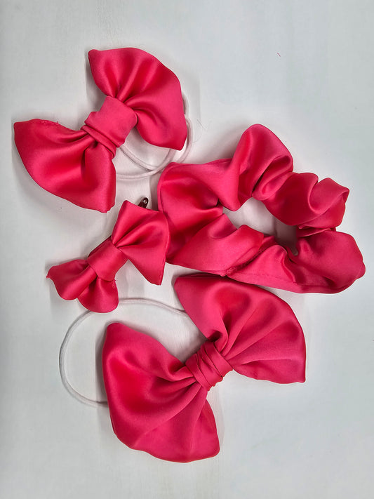Hair scrunchies and bows using Brie offcuts