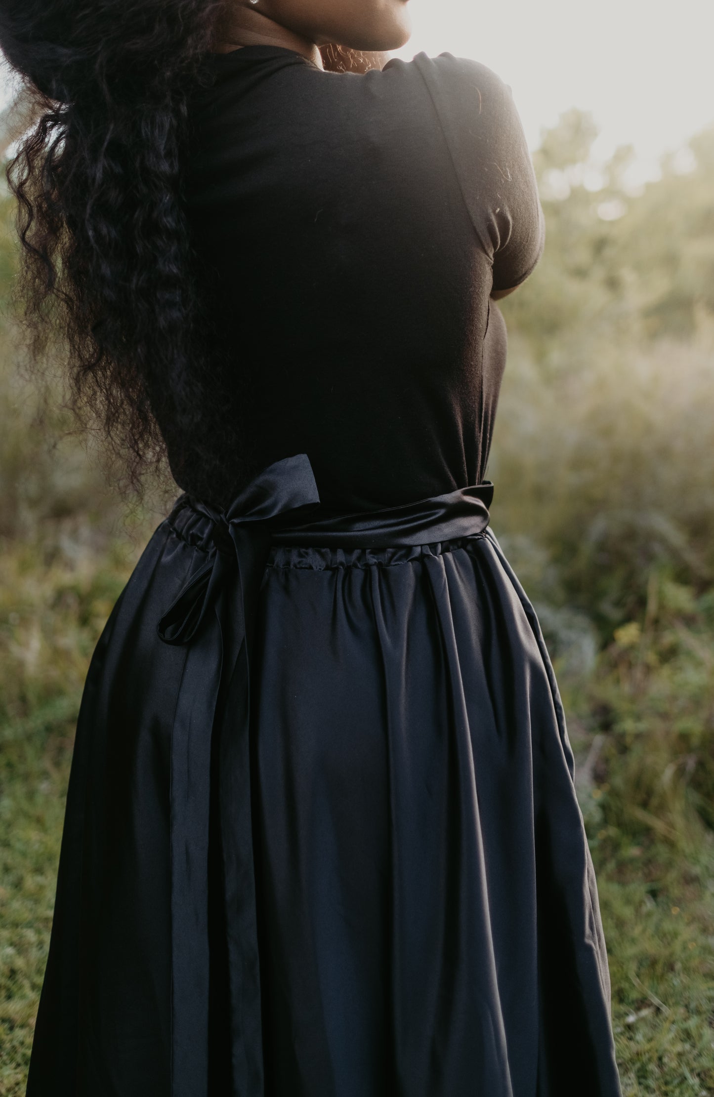 Hand Painted Protea Skirt - Midi