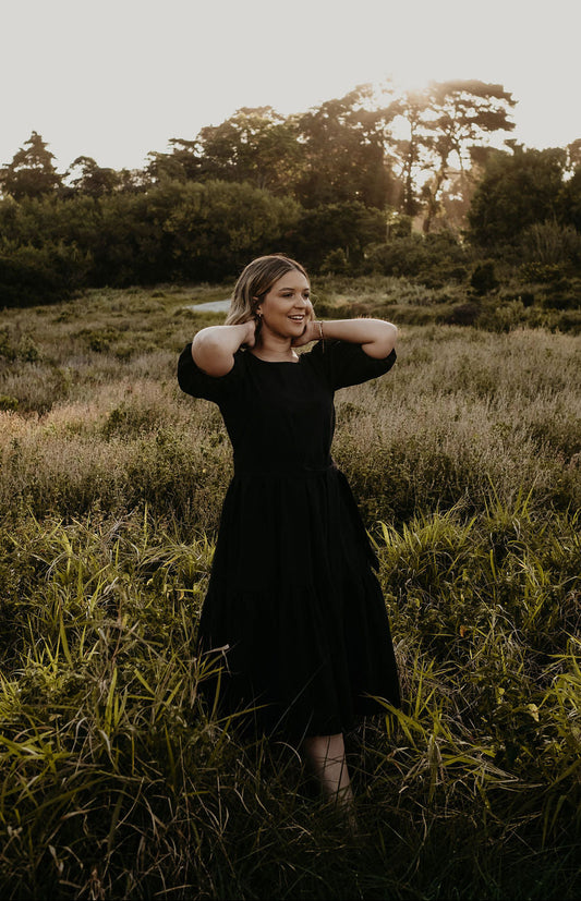 2 Tiered Midi Dress - Poplin