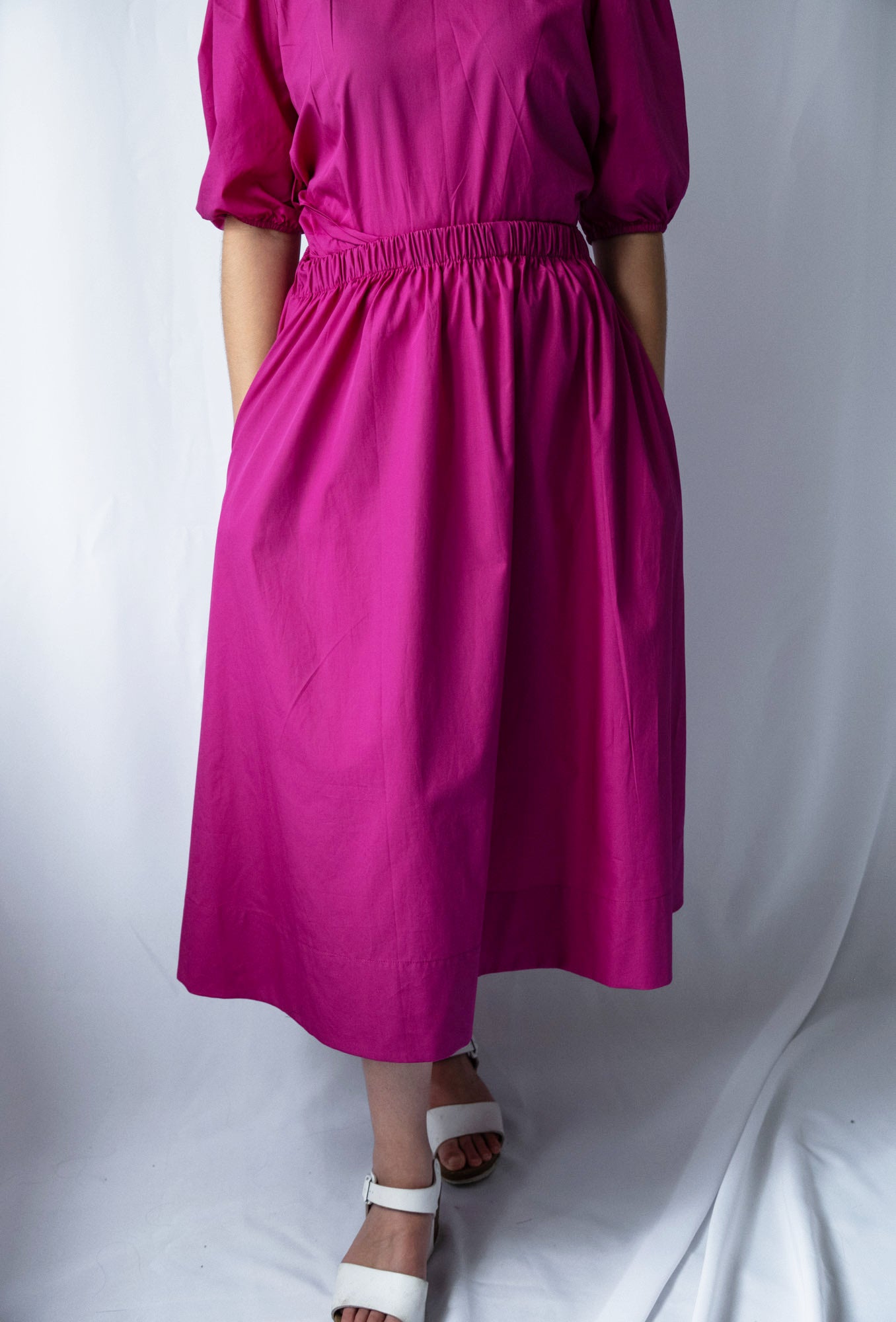 A-line Midi Skirt - Poplin