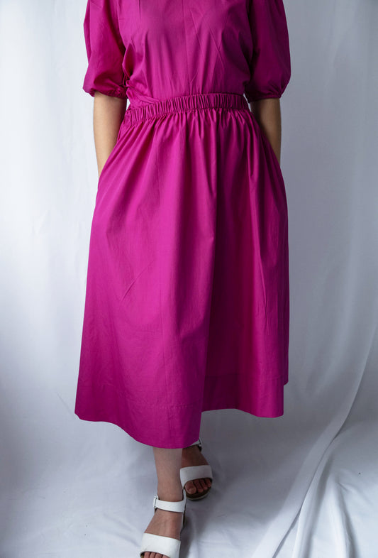 A-line Midi Skirt - Poplin