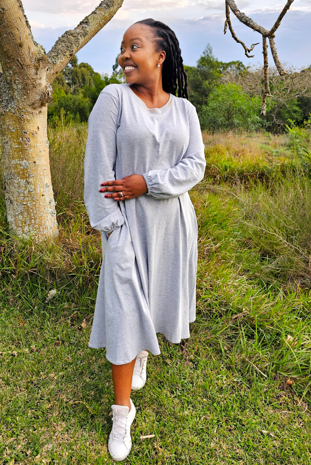 T-shirt Dress - Long Sleeve - 100% Cotton
