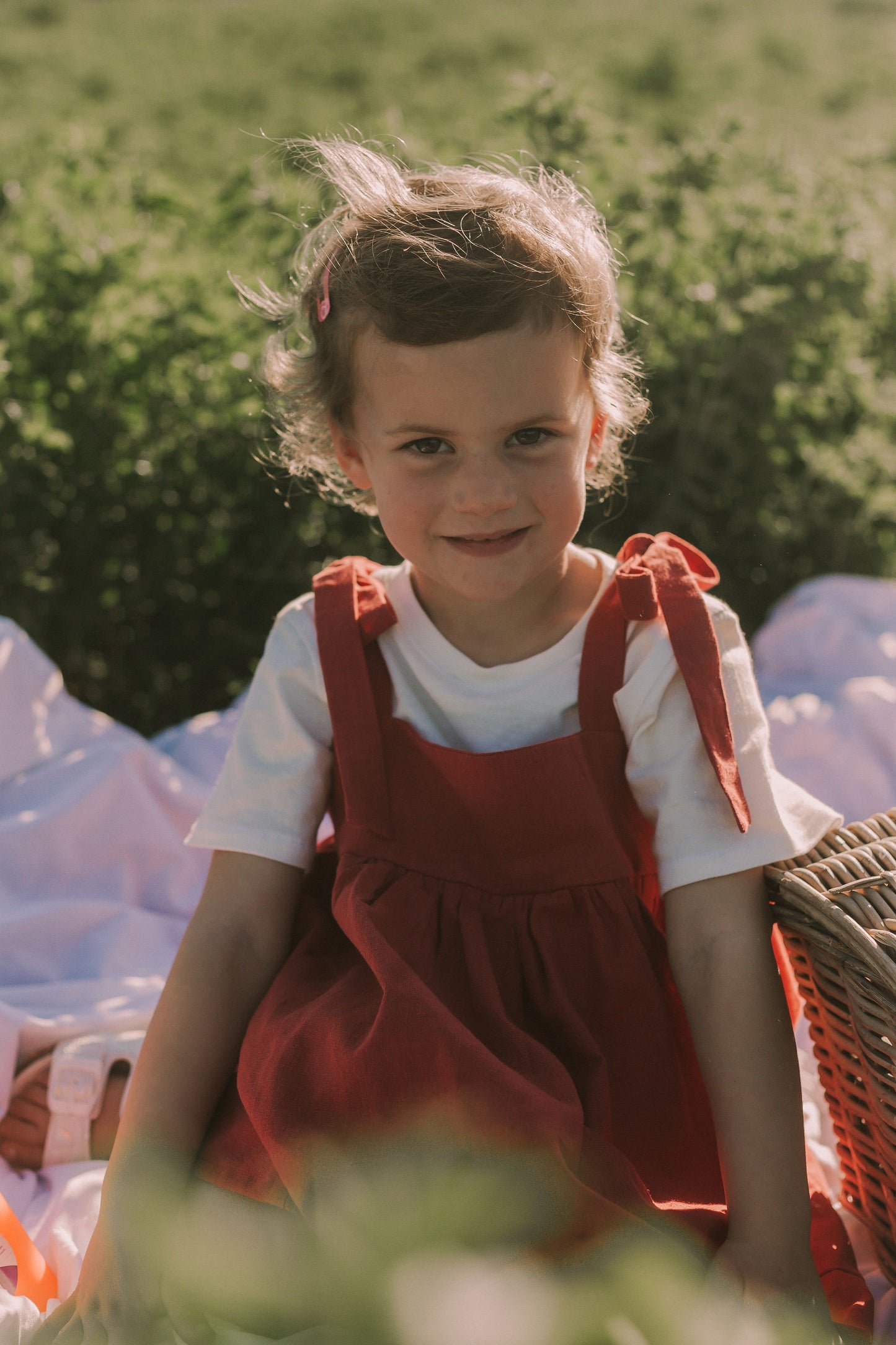 Kids' Bow Linen Cotton Dress