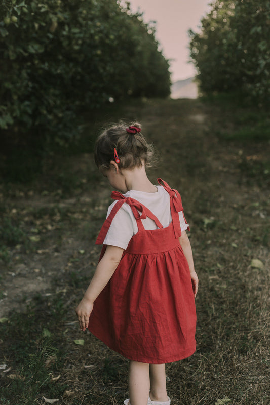 Kids' Bow Linen Cotton Dress