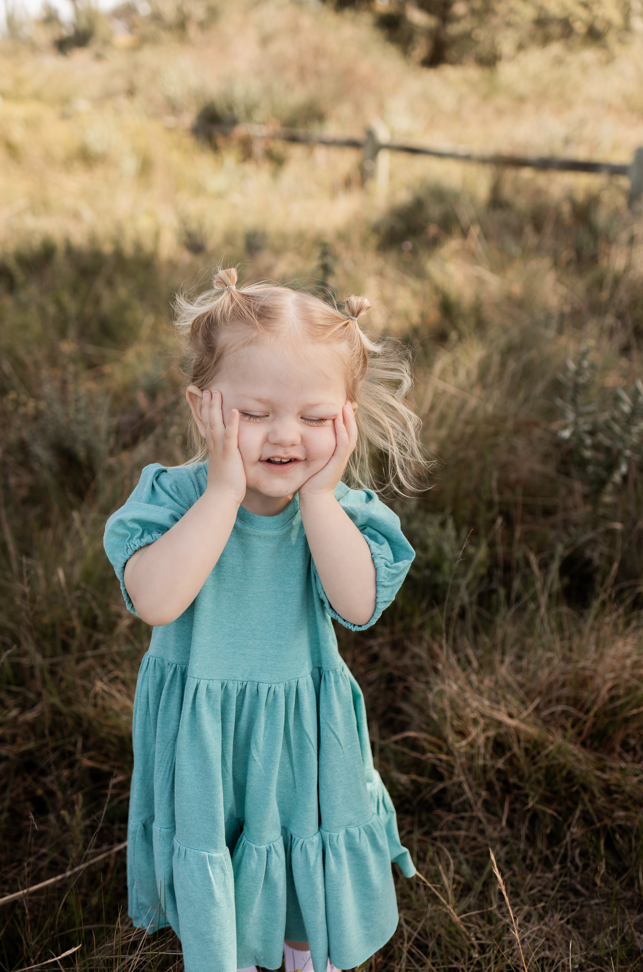 Tiered Puff Sleeve Girls Dress - Recycled Plastic