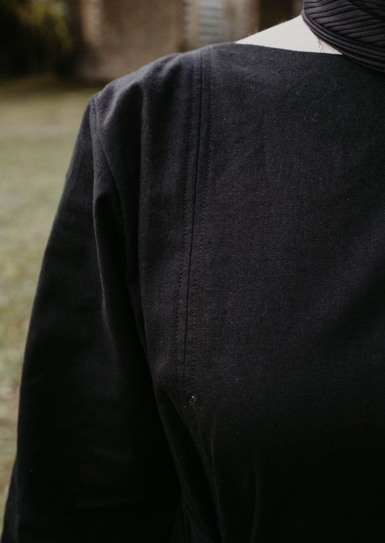 Linen Cotton Long Sleeve Maxi Dress