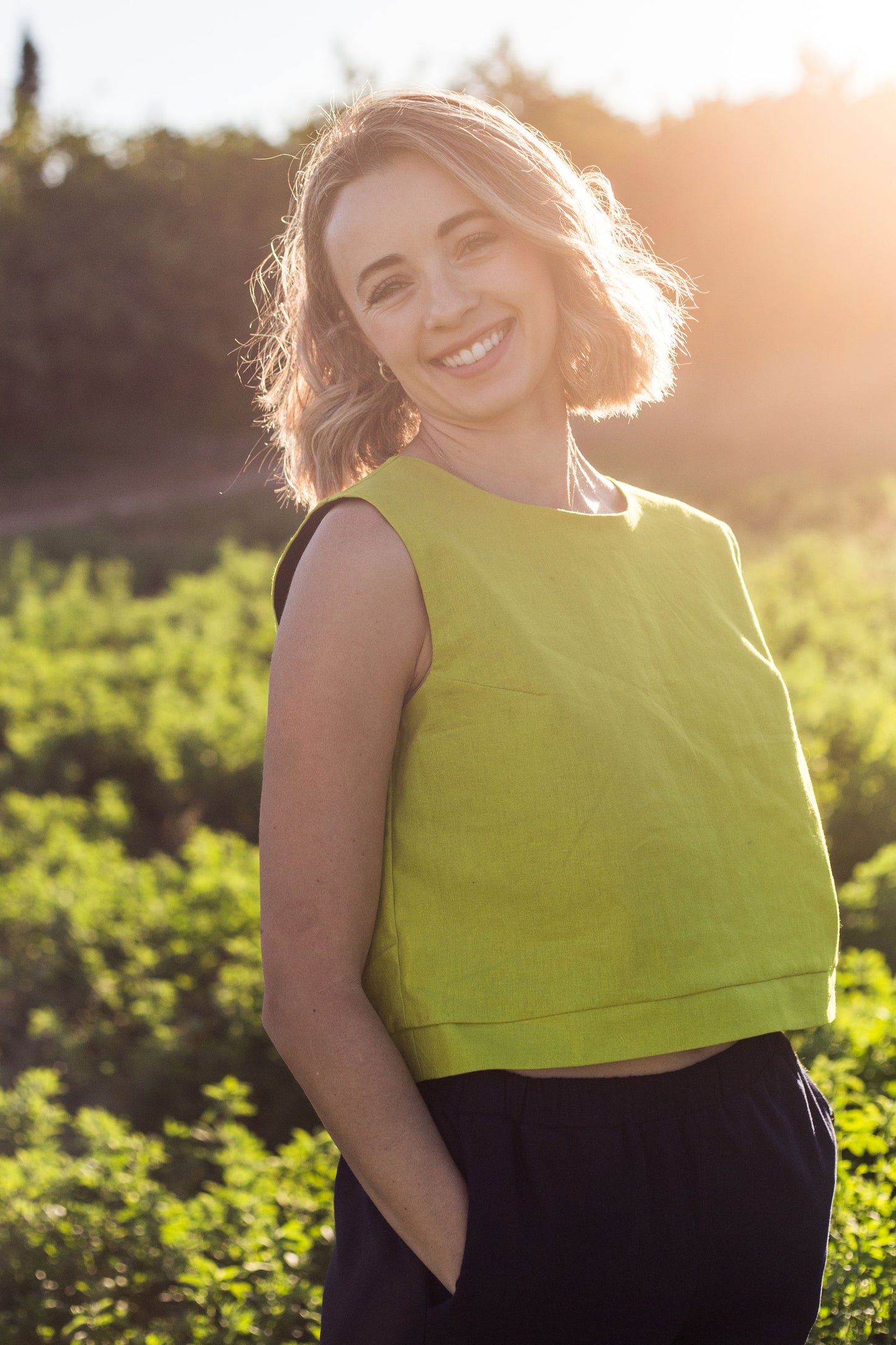 Linen Cotton Crop Top