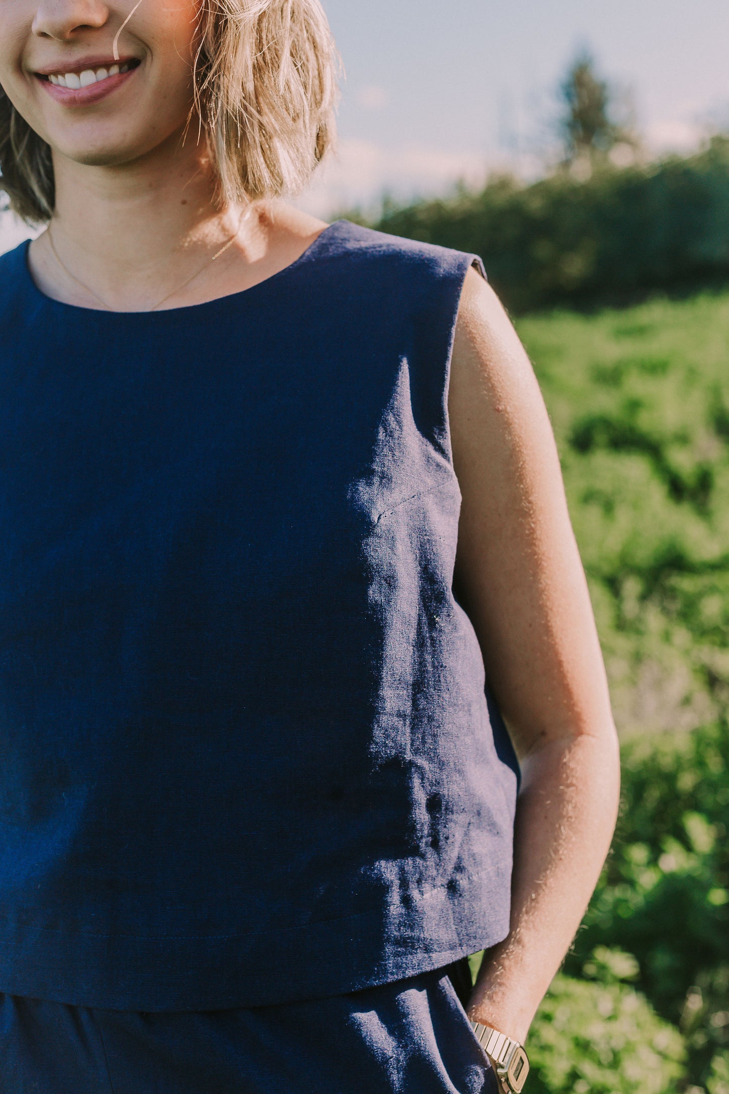 Linen Cotton Crop Top