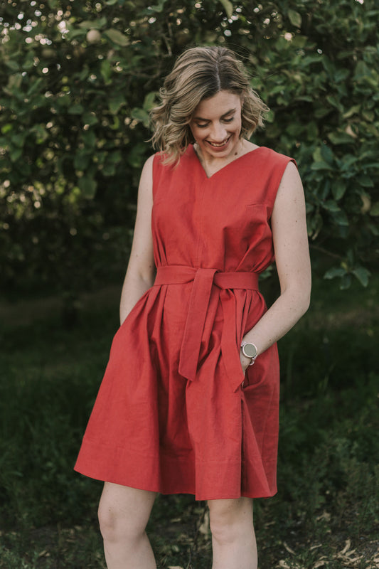 Linen Cotton Knee Length Dress