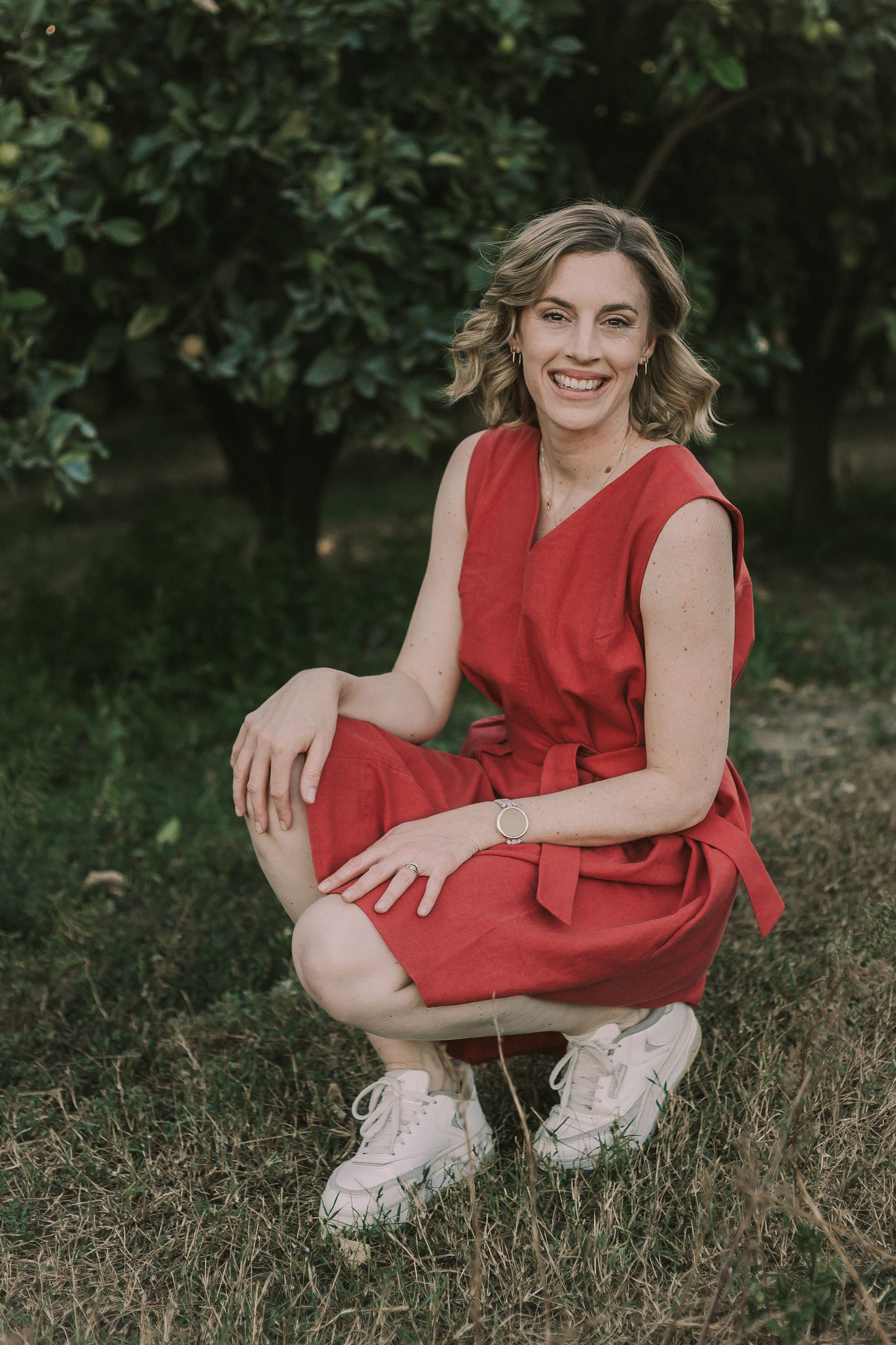 Linen Cotton Knee Length Dress
