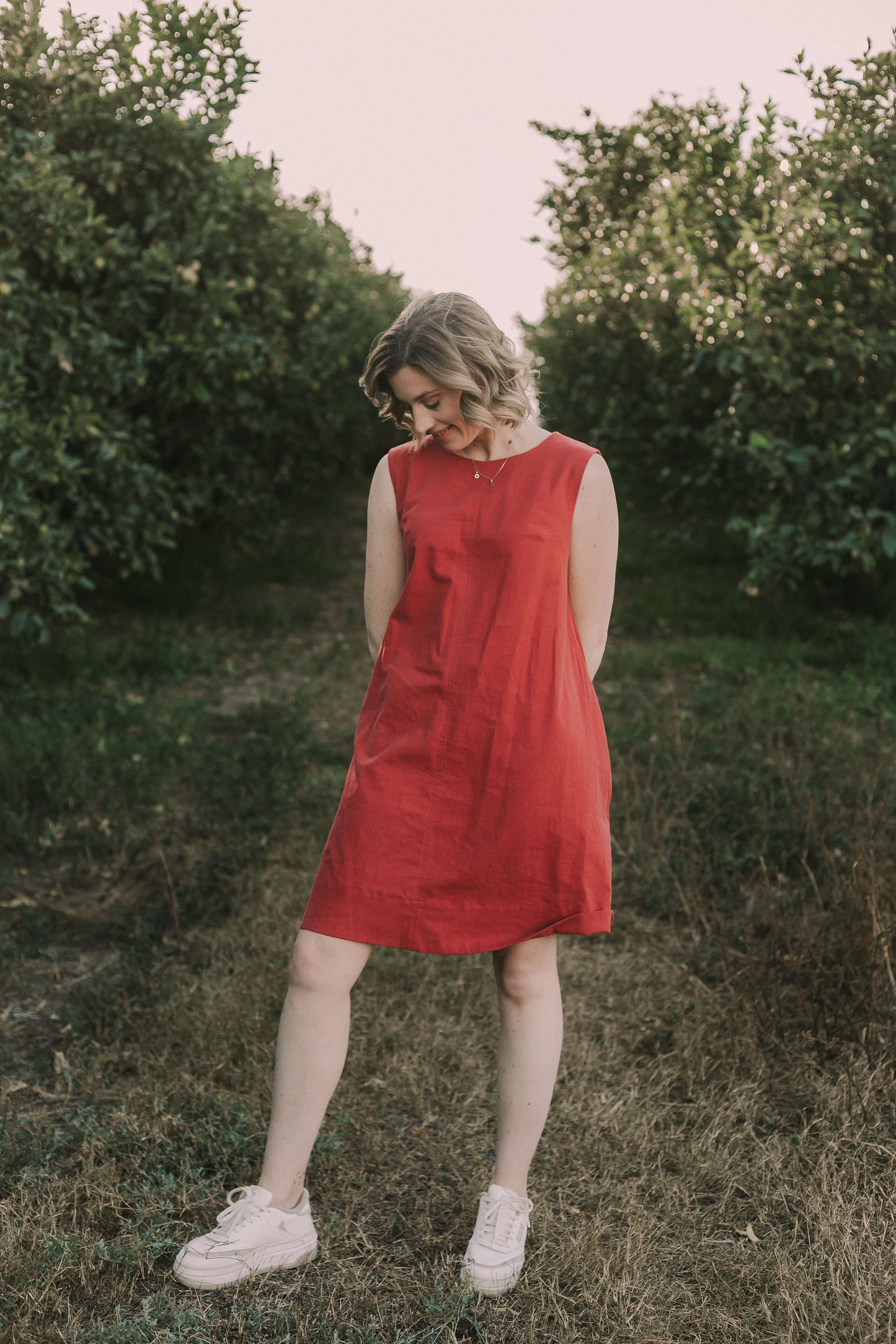 Linen Cotton Knee Length Dress
