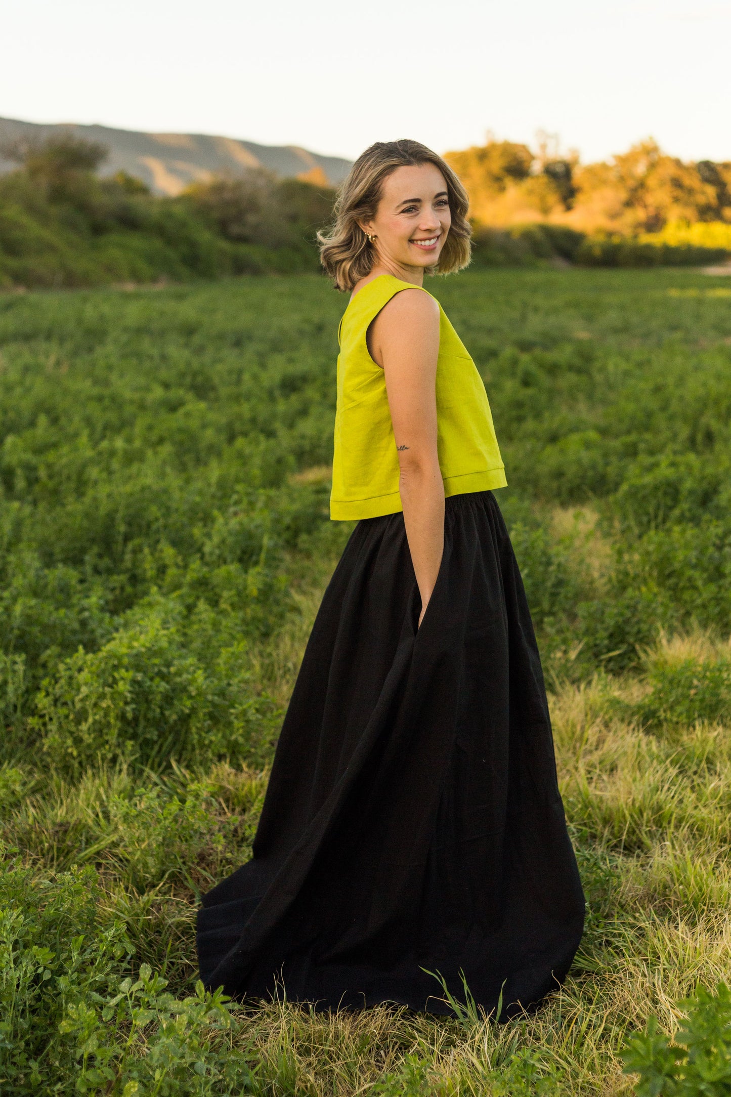 A-line Linen Cotton Maxi Skirt