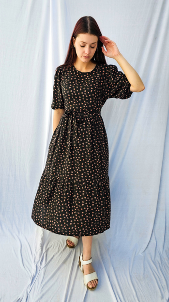 2 Tiered Midi Dress - Tencel