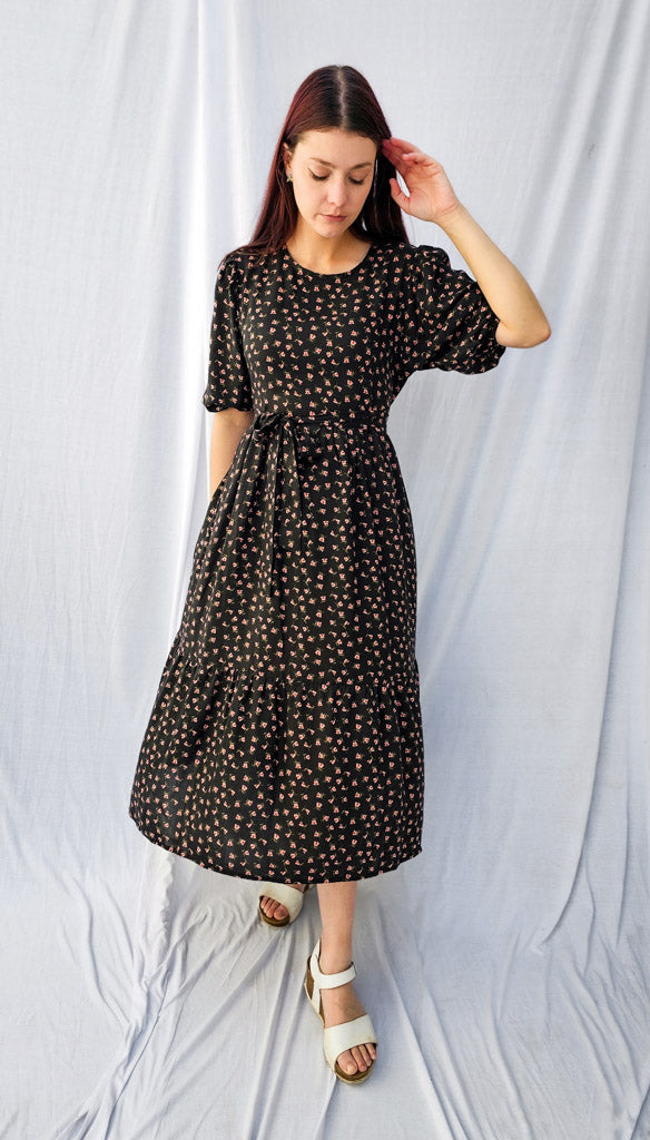 2 Tiered Midi Dress - Tencel