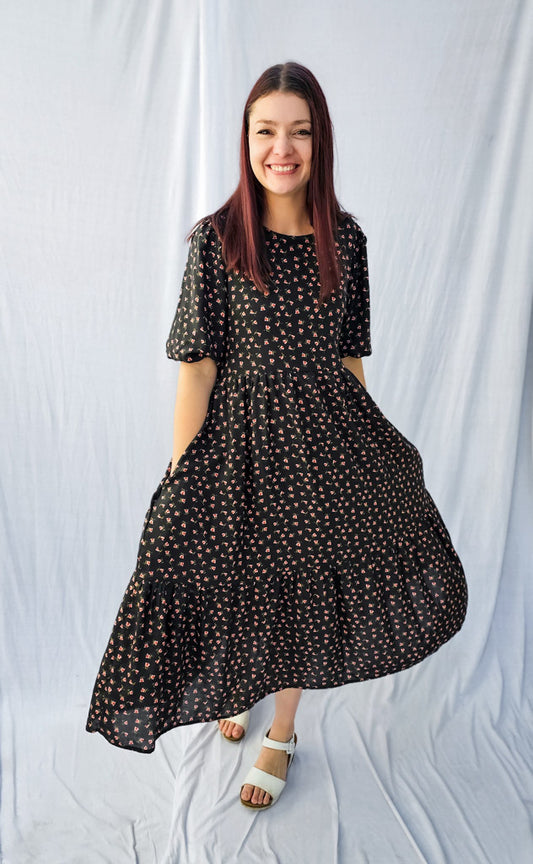 2 Tiered Midi Dress - Tencel