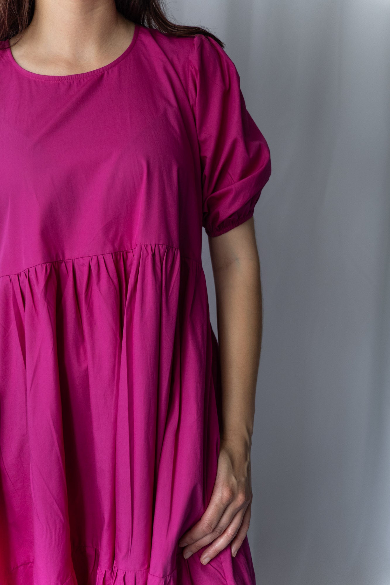 2 Tiered Midi Dress - Poplin