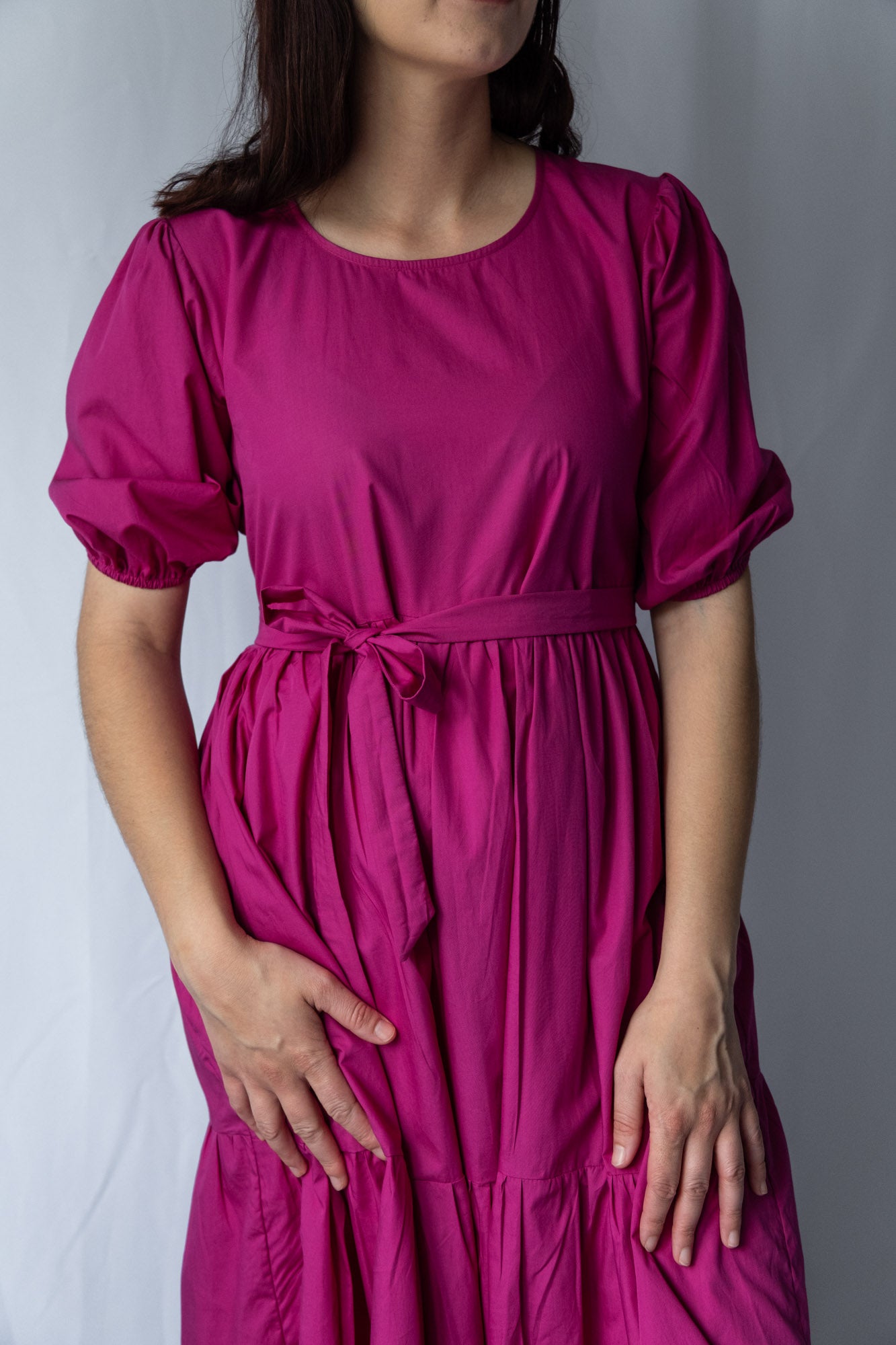 2 Tiered Midi Dress - Poplin