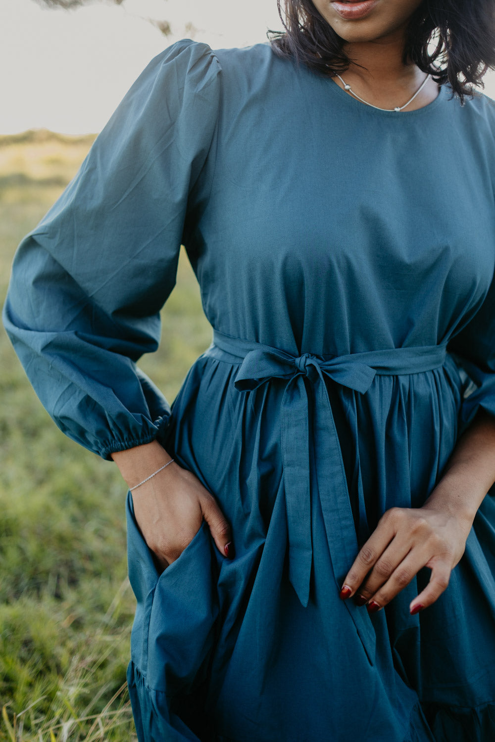 2 Tiered Midi Dress (Non-stretch Fabric)
