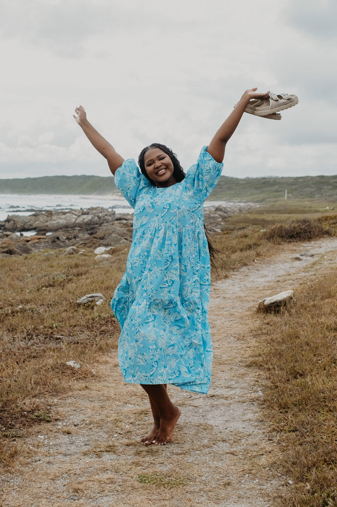 2 Tiered Midi Dress - Poplin