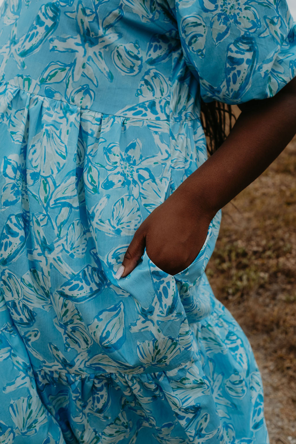 2 Tiered Midi Dress - Poplin