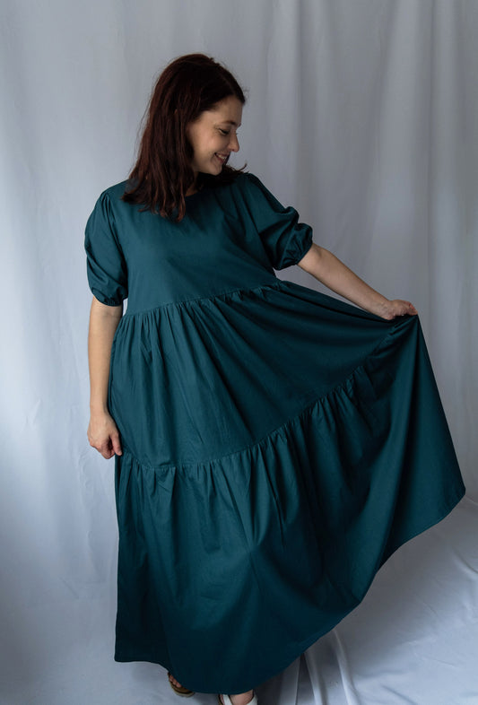 2 Tiered Maxi Dress - Poplin