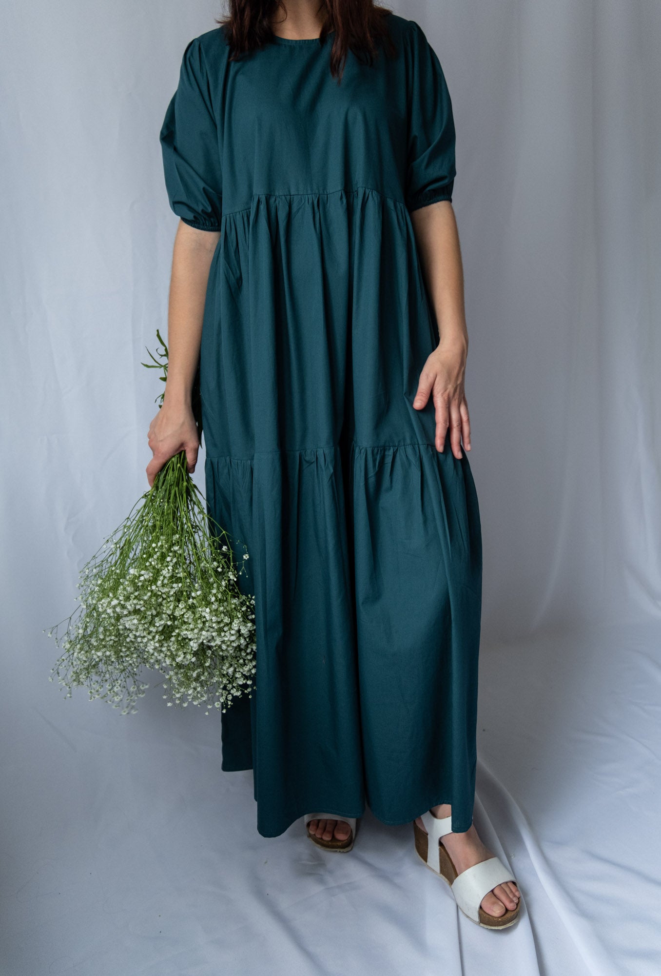 2 Tiered Maxi Dress - Poplin