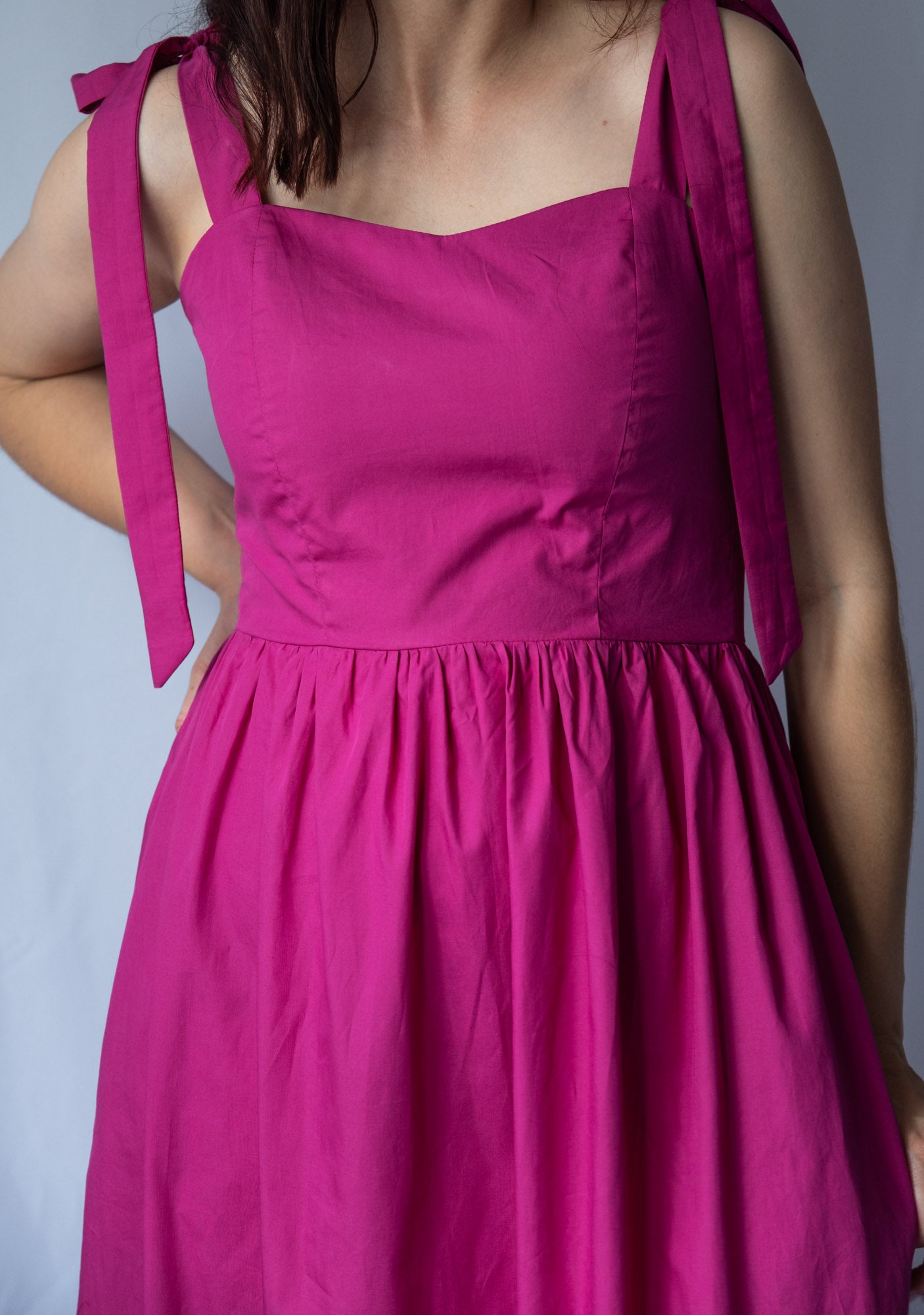 Knots of Love - Bodice Maxi Dress - Poplin