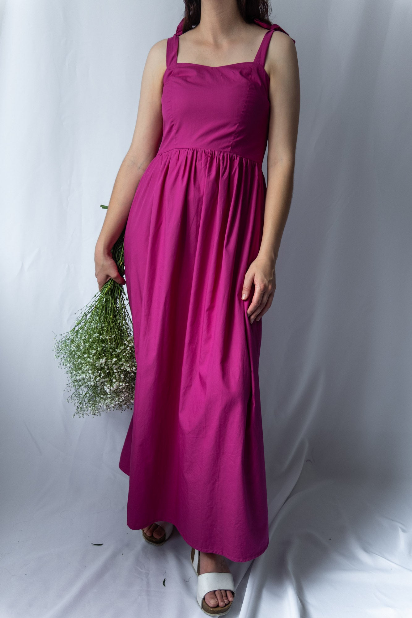 Knots of Love - Bodice Maxi Dress - Poplin