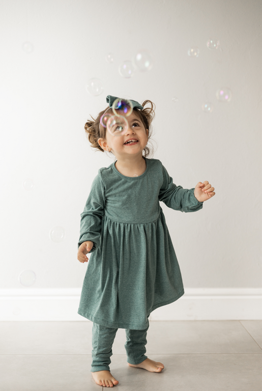 Gathered Girls Dress - Recycled Plastic