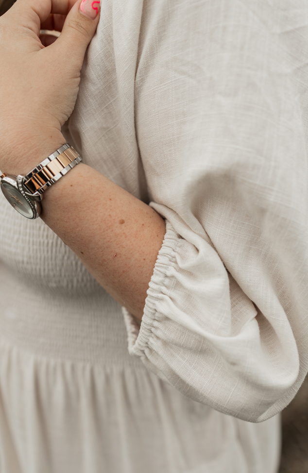 The Cottage Dress - 2 Tiered midi dress - Linen