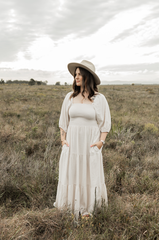 The Cottage Dress - 2 Tiered midi dress - Linen