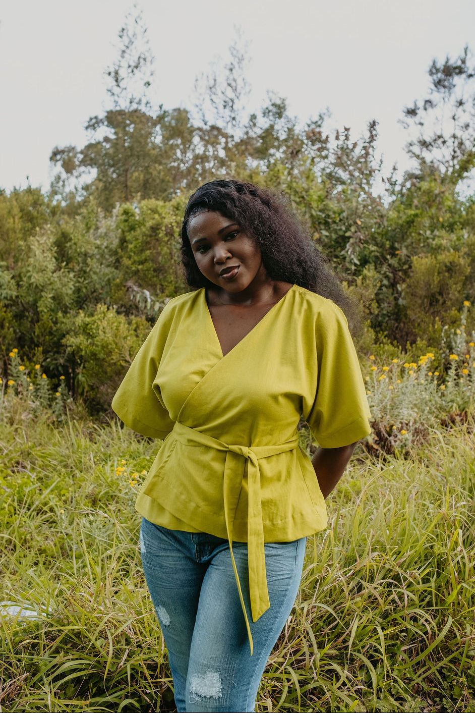 Linen Cotton Wrap Top