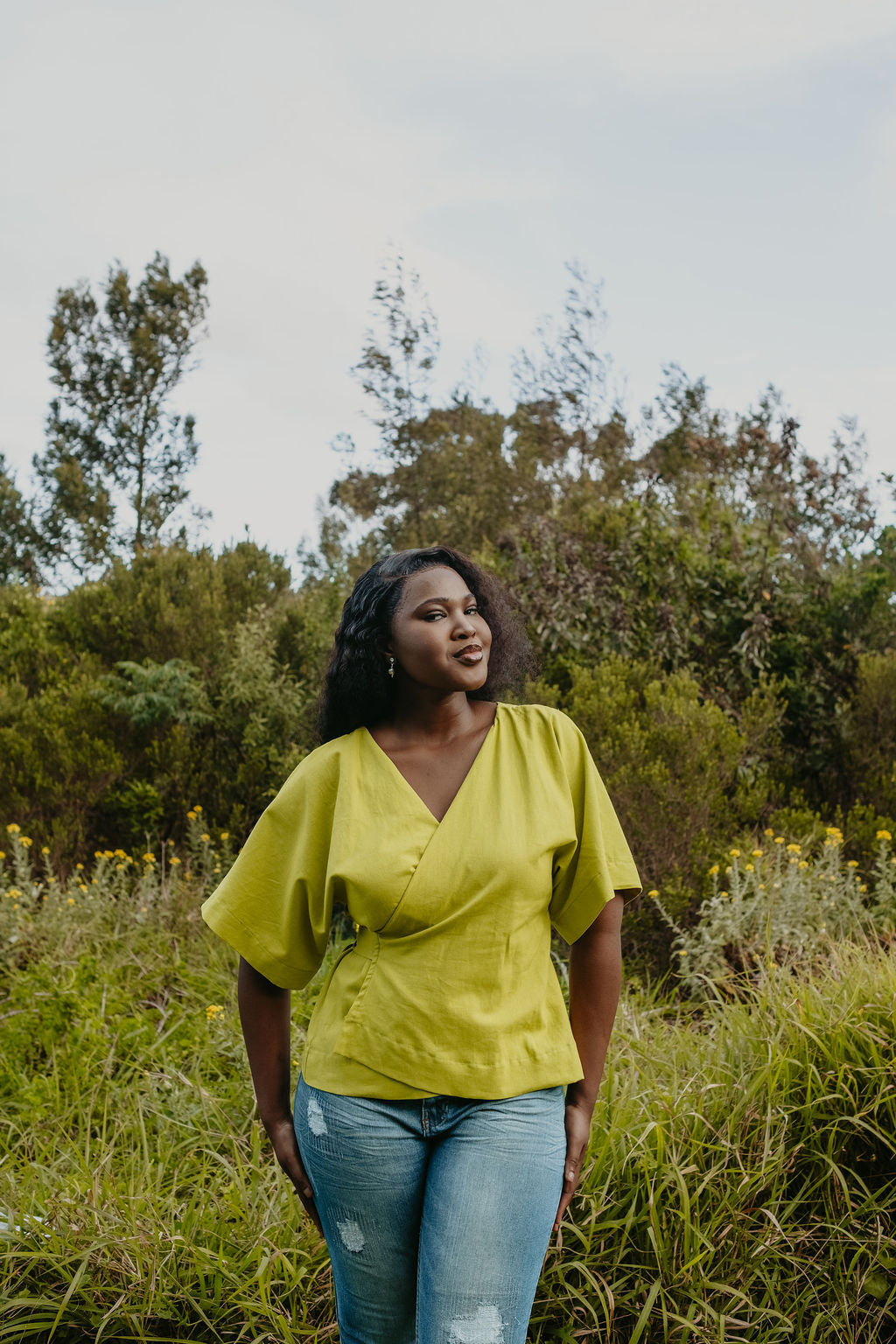 Linen Cotton Wrap Top